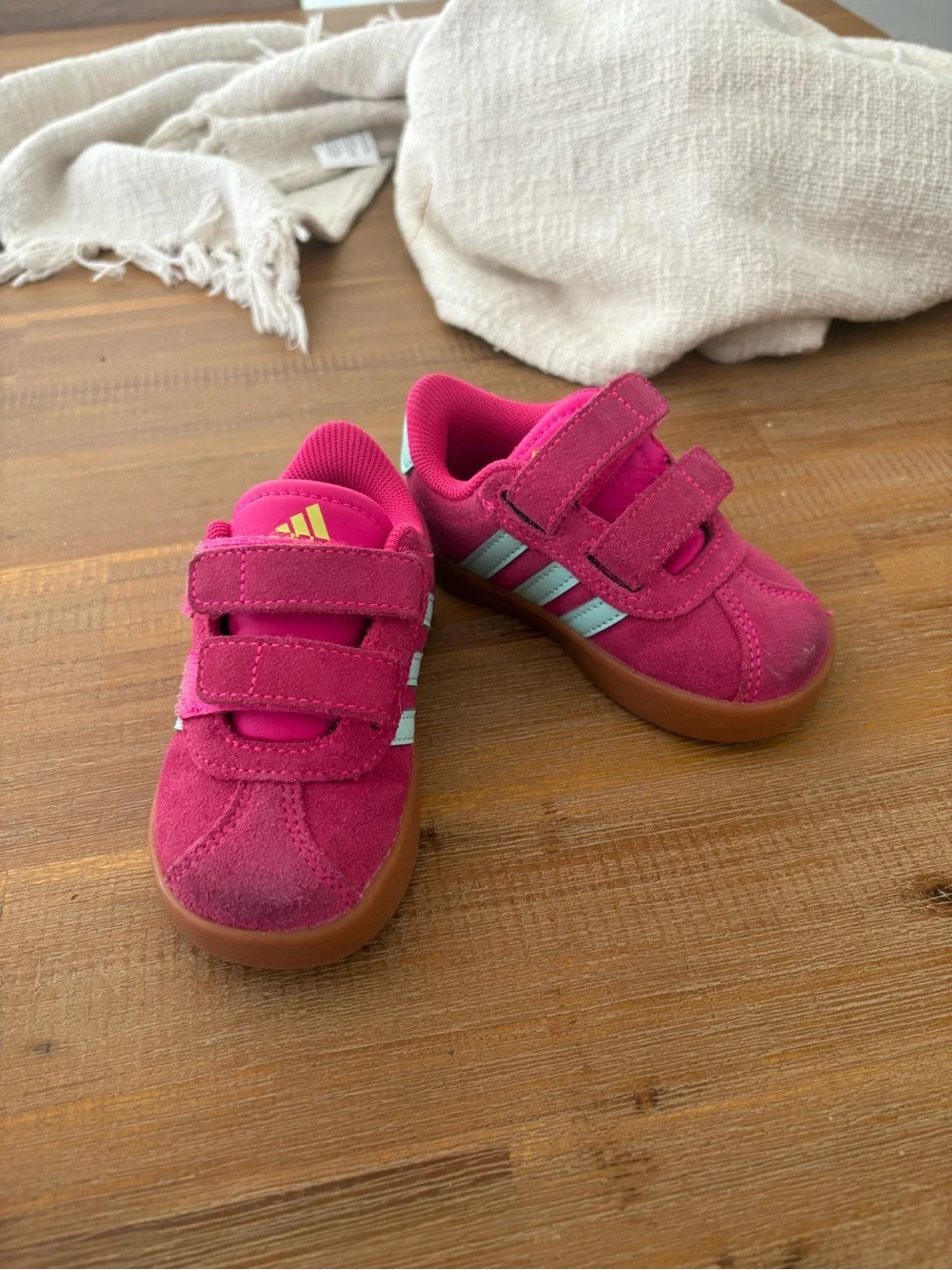 Toddler pink Suede Velcro Sneakers adidas